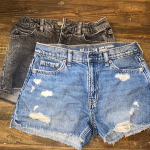 Bundle of 2 pairs girls size 12/14 denim shorts